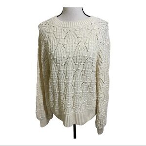 Jun & Ivy womens crewneck sweater Small off white Cotton